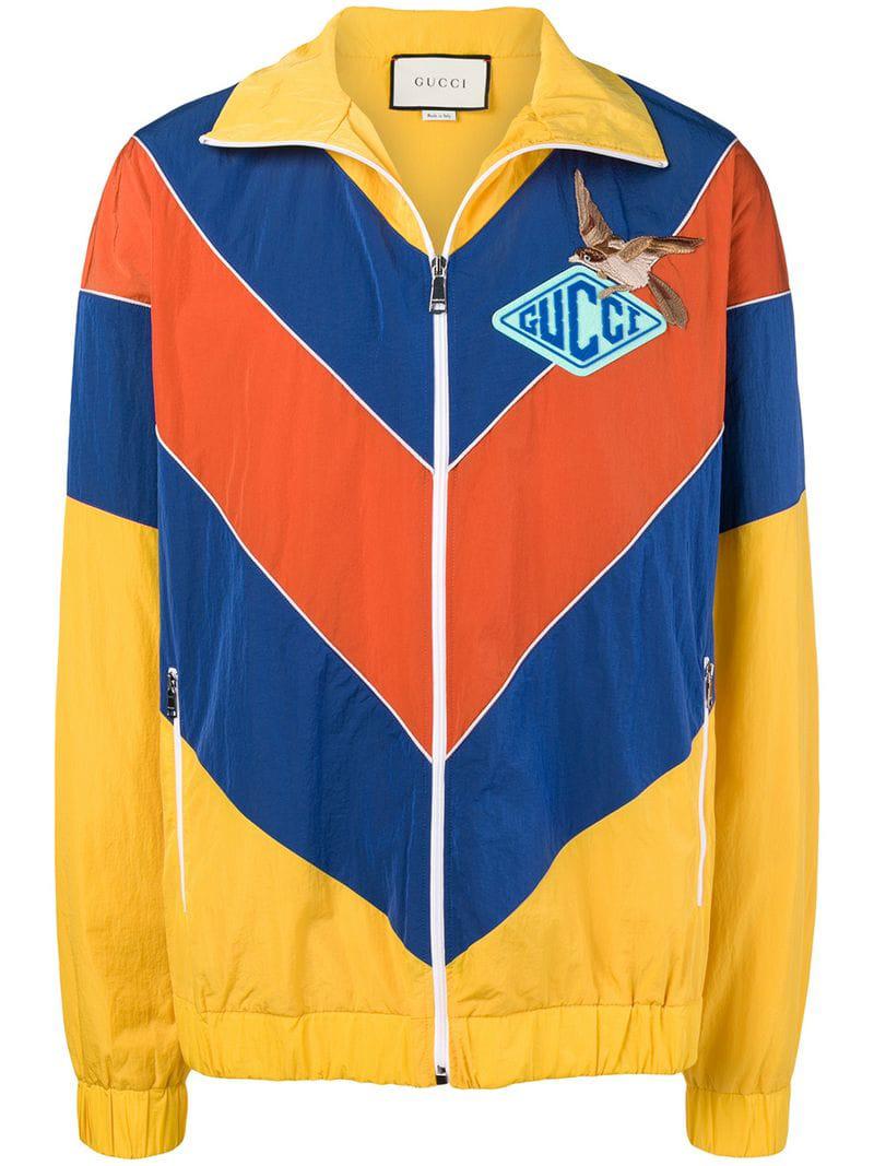 gucci blue and orange jacket