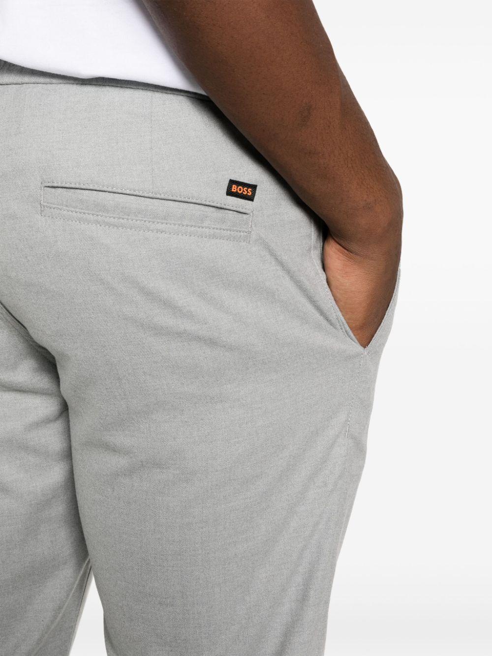 BOSS by HUGO BOSS Drawstring Slim-fit Chino Trousers in Gray for Men | Lyst