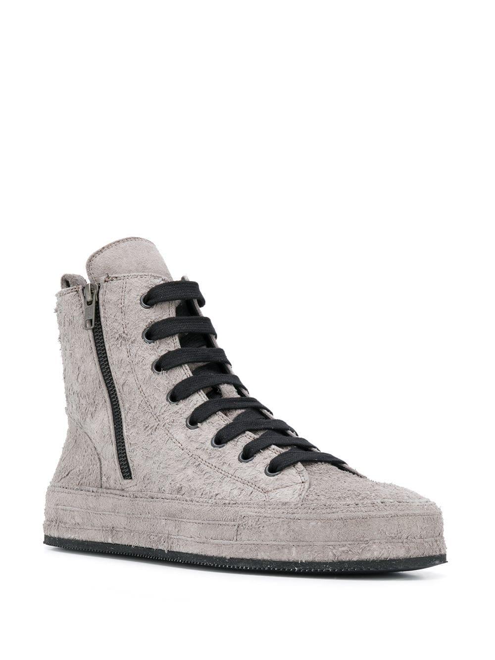 Ann Demeulemeester Leather Ankle Lace-up Sneakers in Grey (Gray) for ...