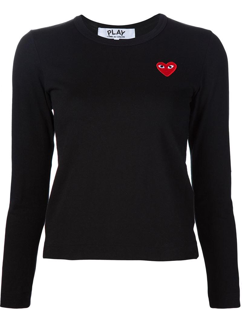 Lyst - Play Comme Des Garçons Heart Application Sweatshirt in Black