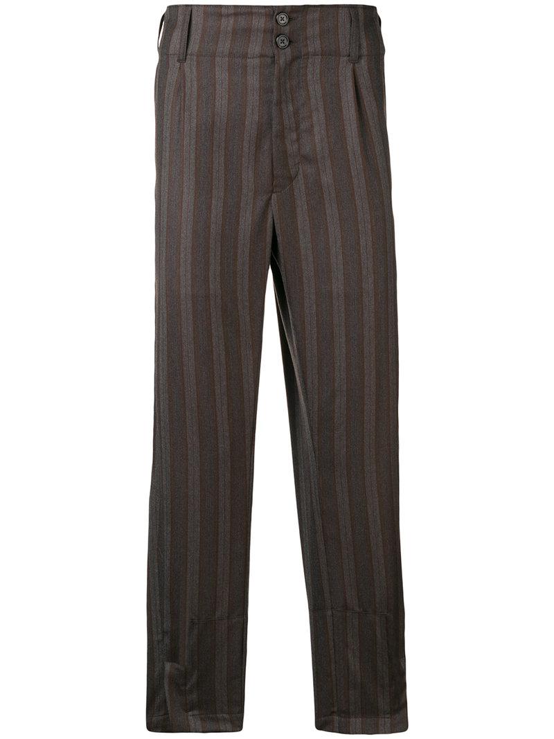 striped tapered trousers