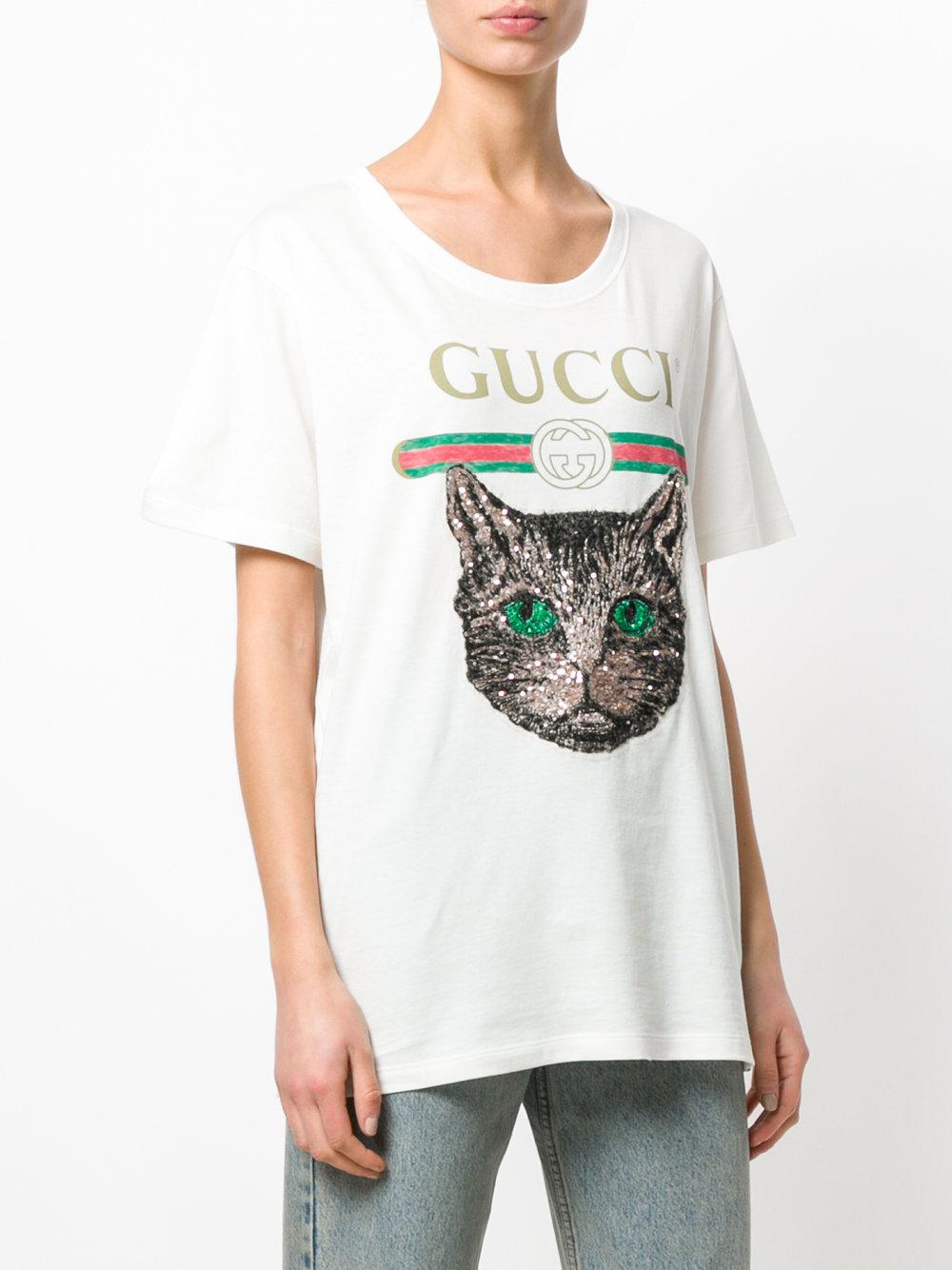 gucci sequin cat shirt
