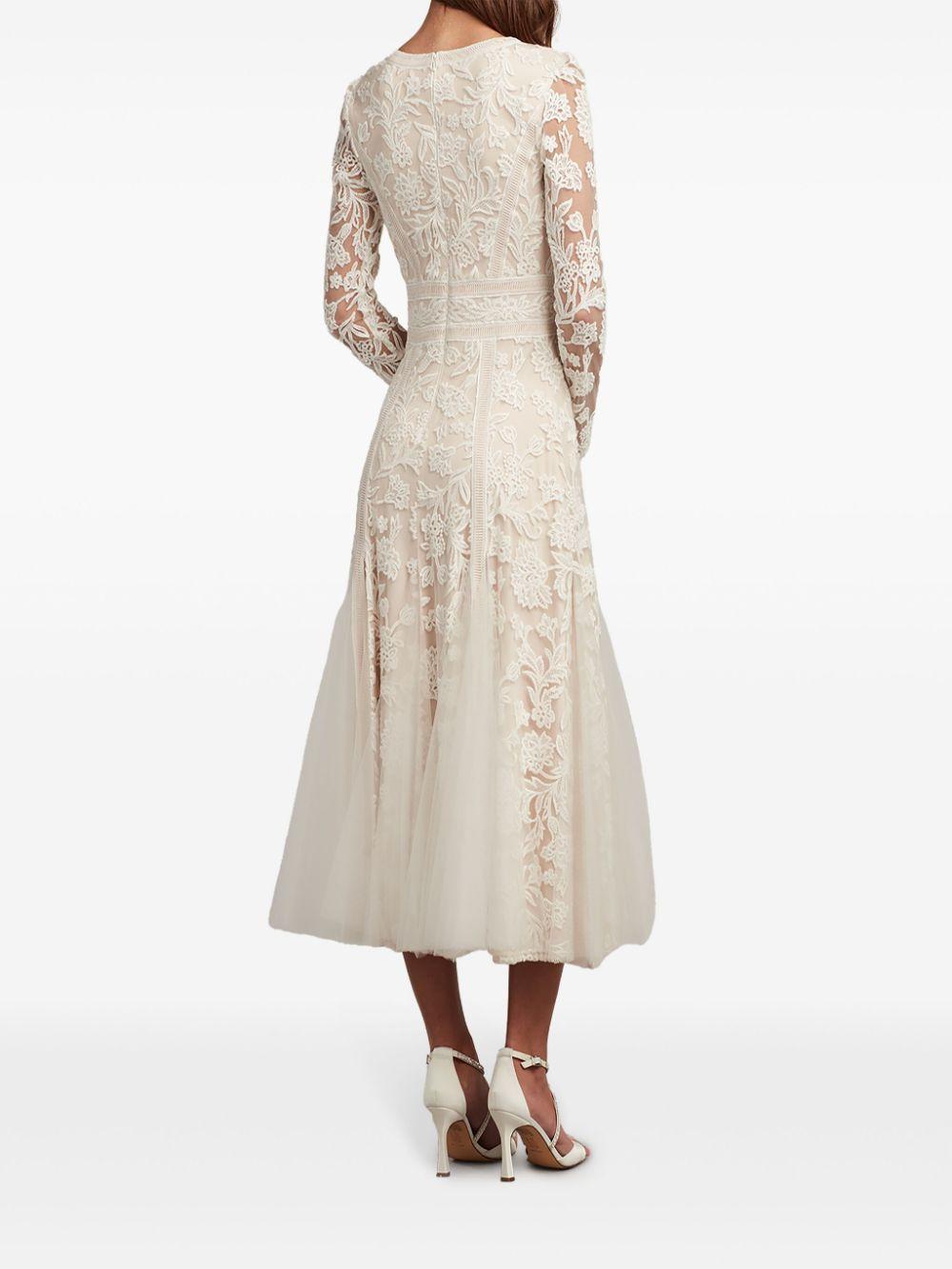 Tadashi Shoji Rafferty Lace Midi Dress in Natural | Lyst Tadashi Shoji Rafferty Lace Midi Dress in Natural | Lyst