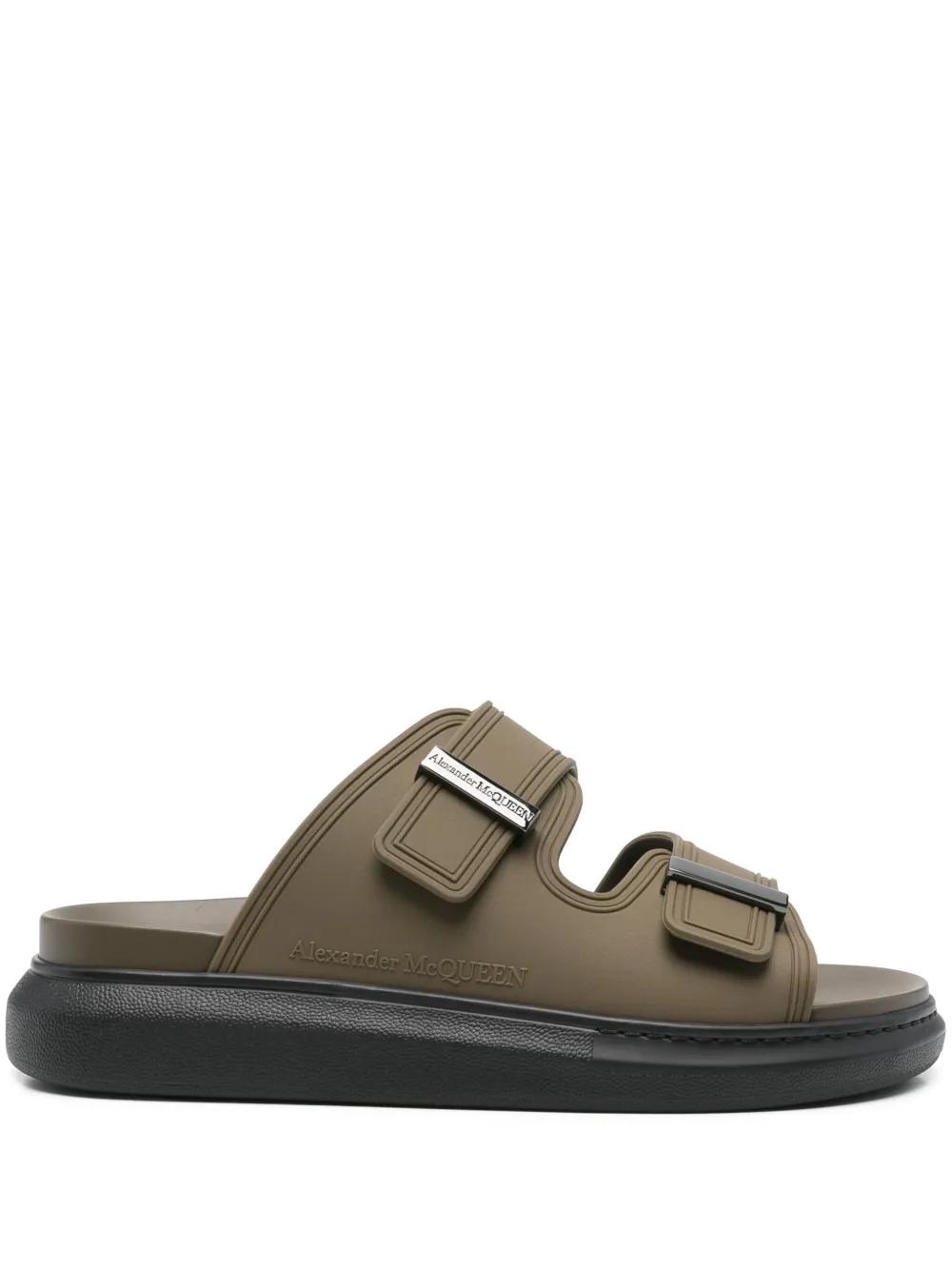 【alexander mcqueen】マキシバックル付きレザーサンダル アレキサンダーマックイーン□バックル付き レザー サンダル