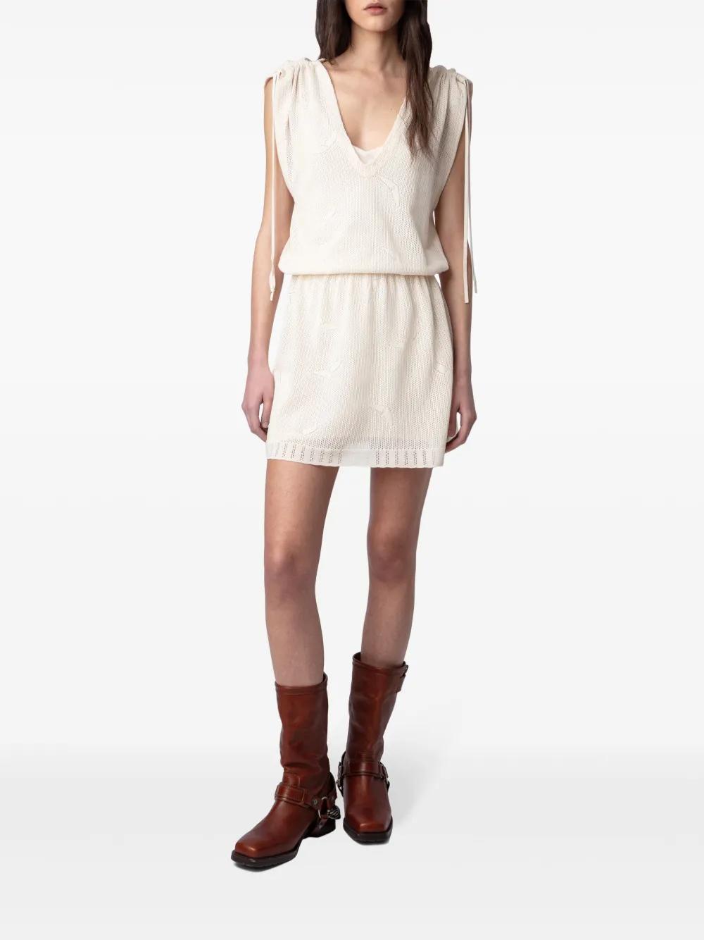 white christmas dresses Zadig & Voltaire Nabys Crochet Midi Dress Black Cotton Knit Size Small –  Celebrity Owned main image 0
