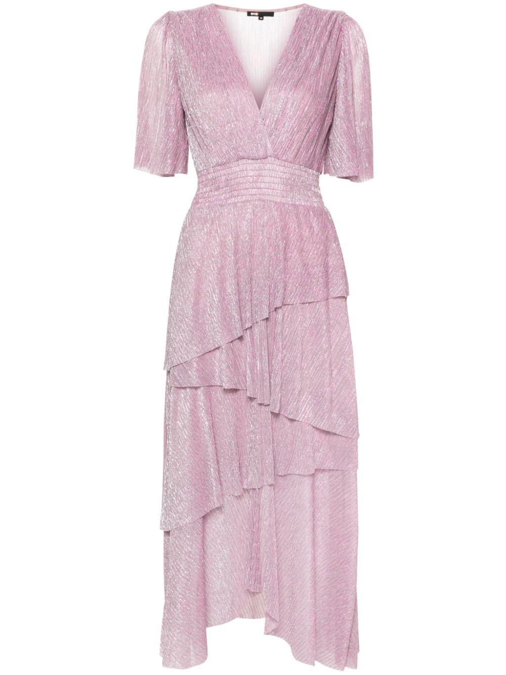 Robe Maje Ventes Privees Maje Robe Longue À Volants Maje En