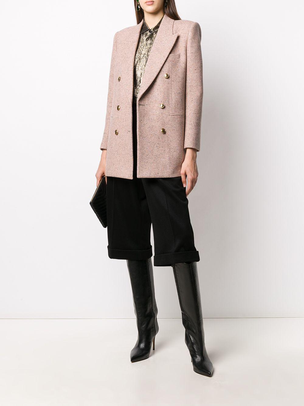 Saint Laurent Wool Doublebreasted Blazer in Pink Lyst