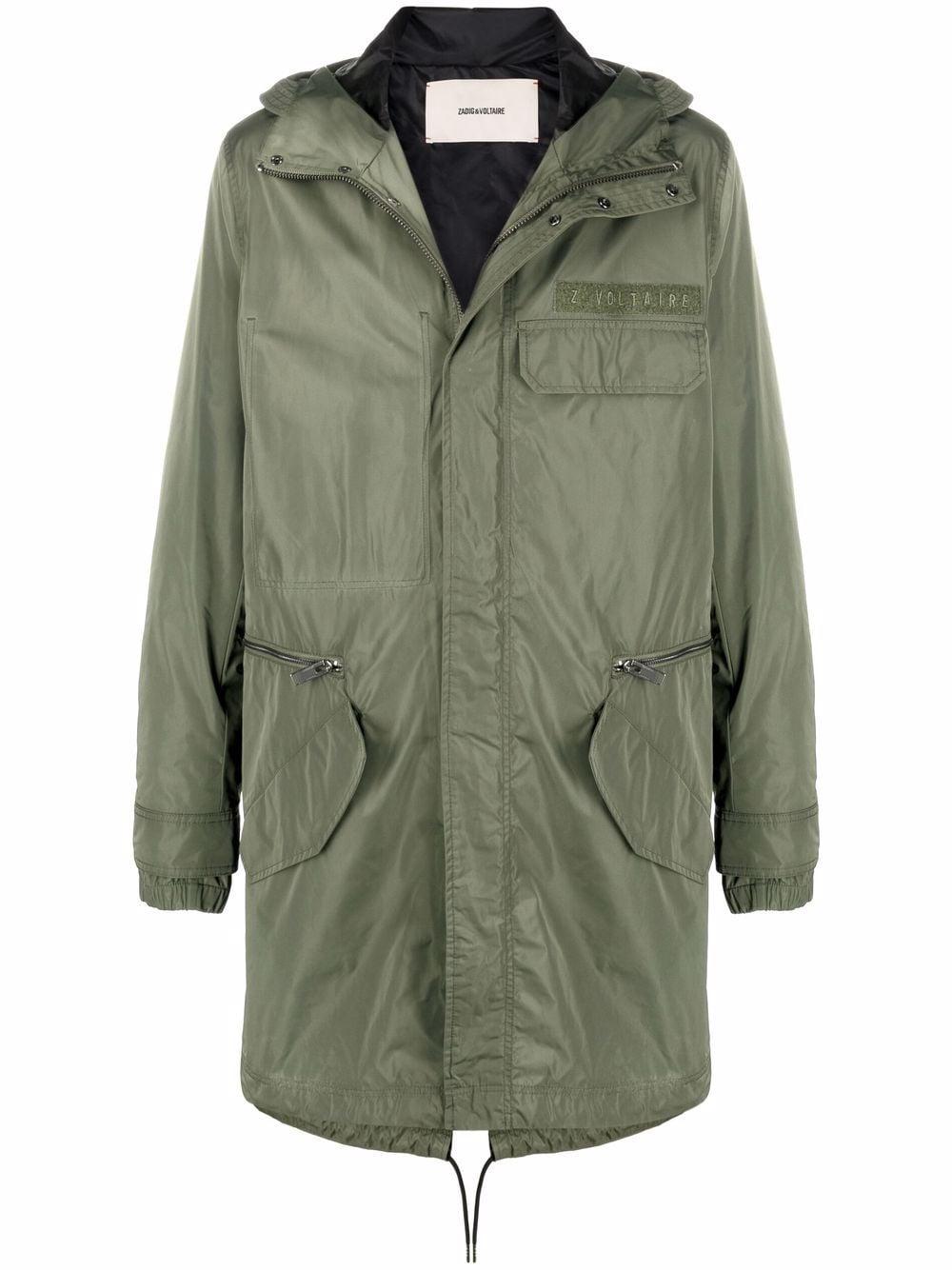 Zadig & Voltaire Keanu Hooded Single-breasted Parka in Green for Men | Lyst