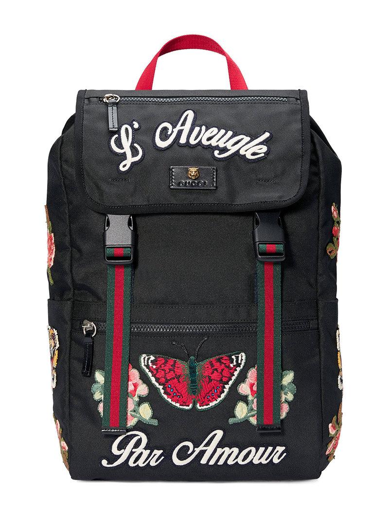 embroidered canvas backpack