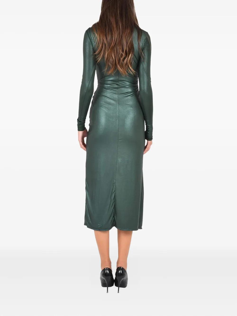 slim fit dress slacks Shiny Jersey Sarong Dress in Forest Green main image 0