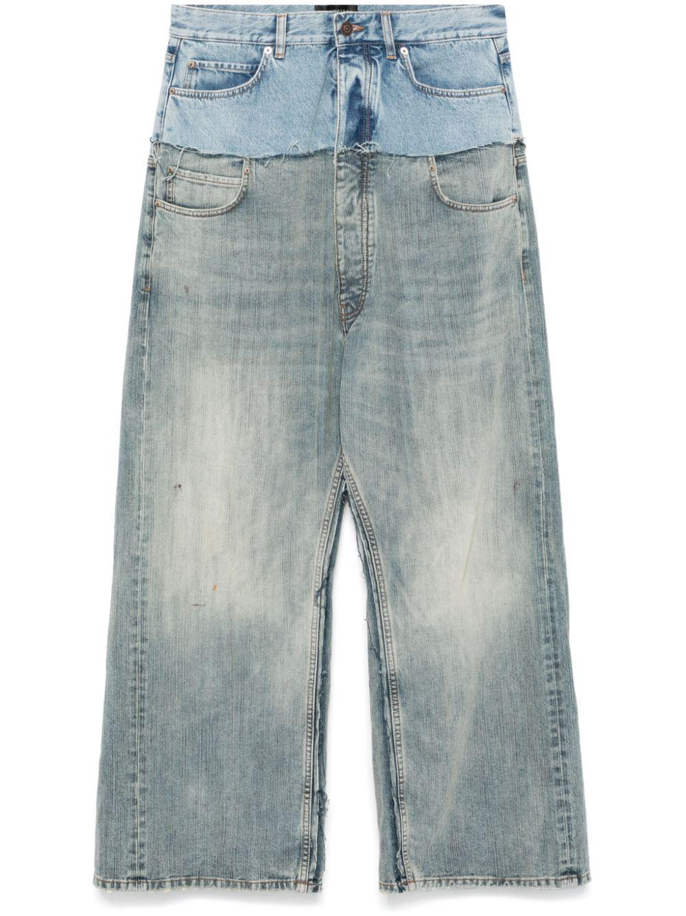 デニム・ジーパン BALENCIAGA Balenciaga Cut Off Waistband Jeans Balenciaga Cut-Up Jeans in Blue | Lyst