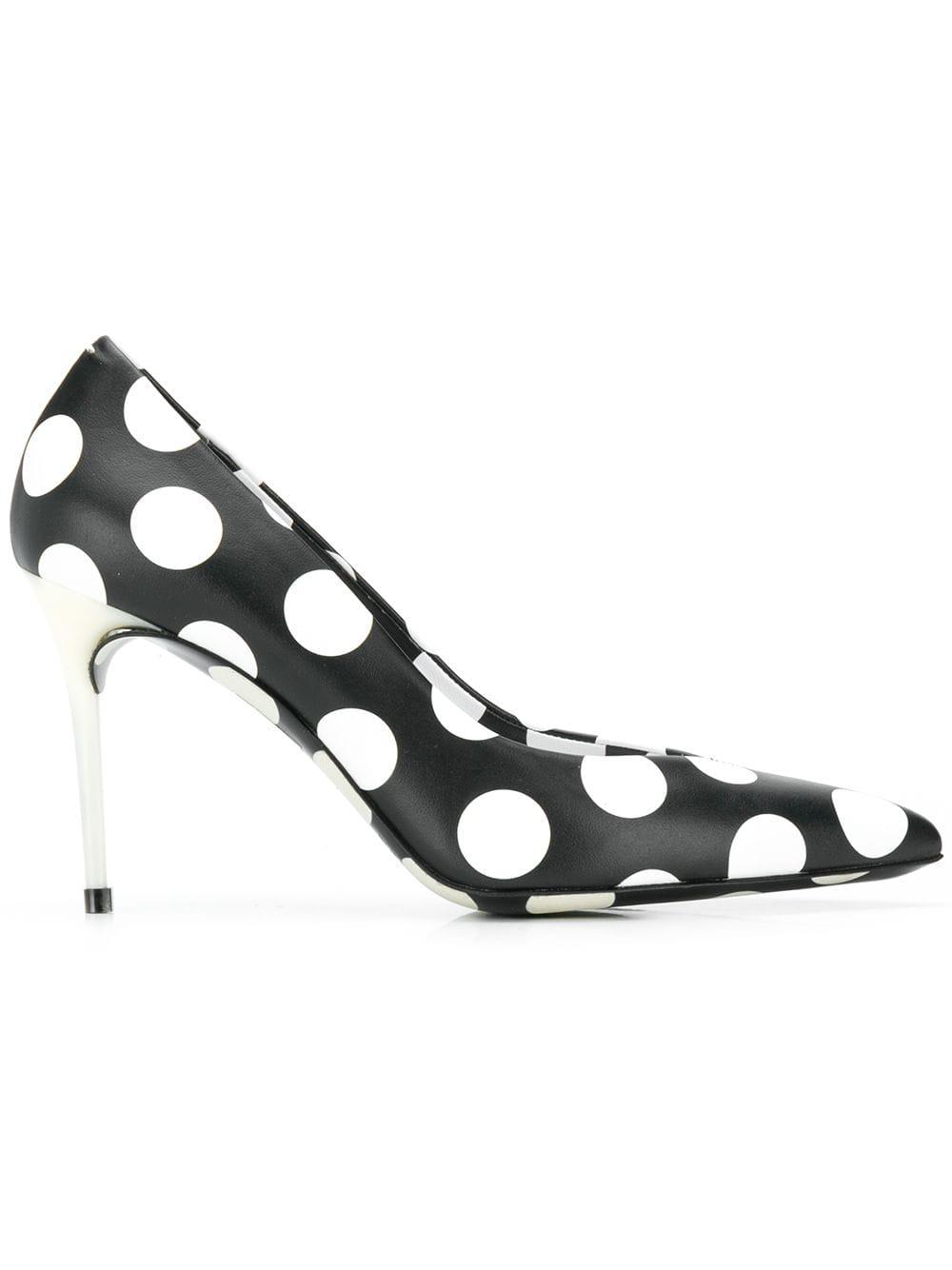 black polka dot pumps