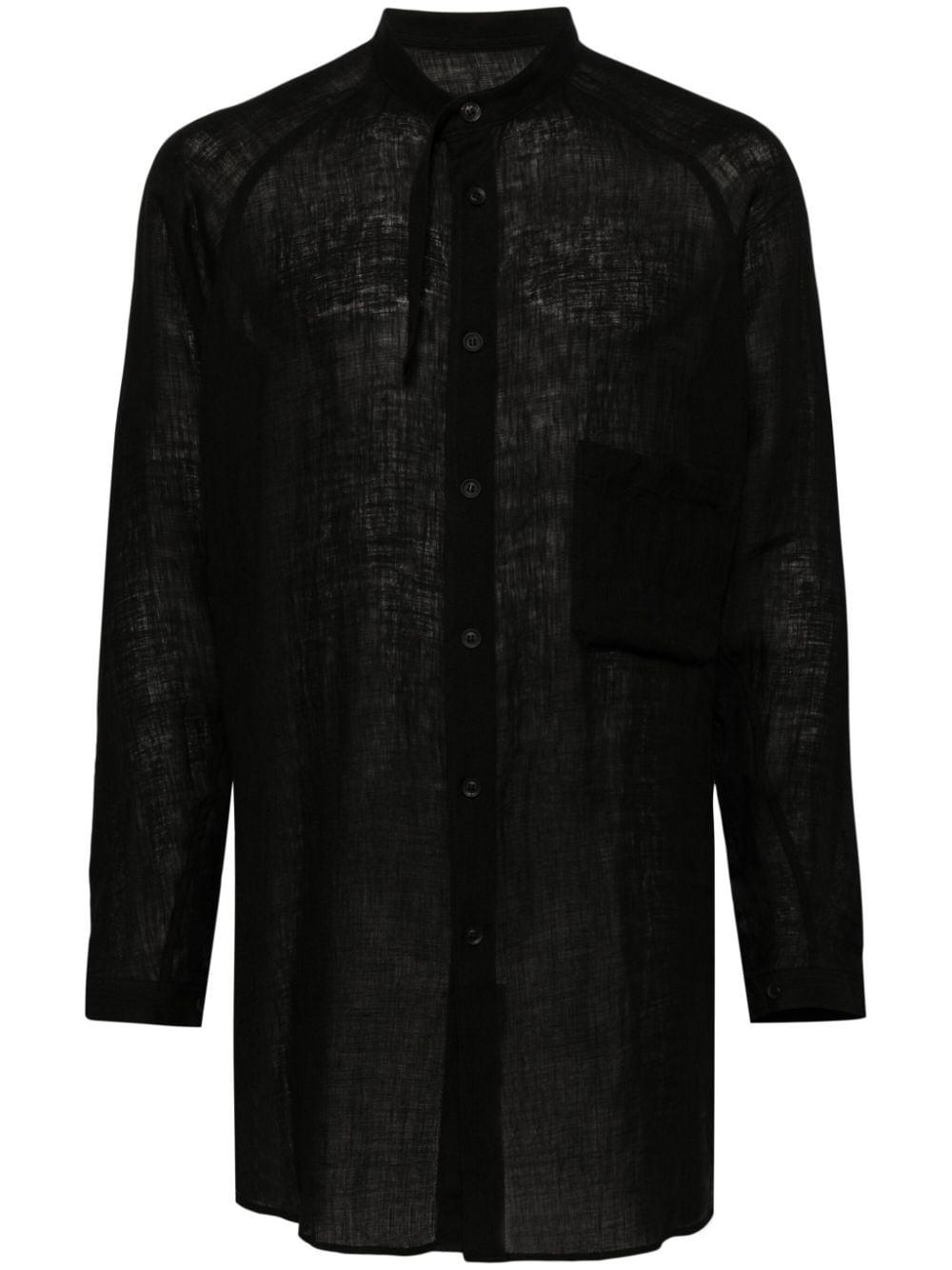 Yohji Yamamoto panelled button-up shirt - Black