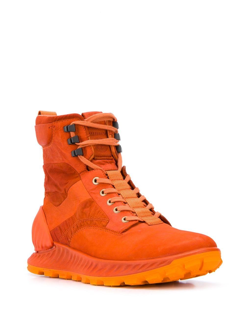 Stone Island Leather Exostrike Boots in Orange for Men | Lyst