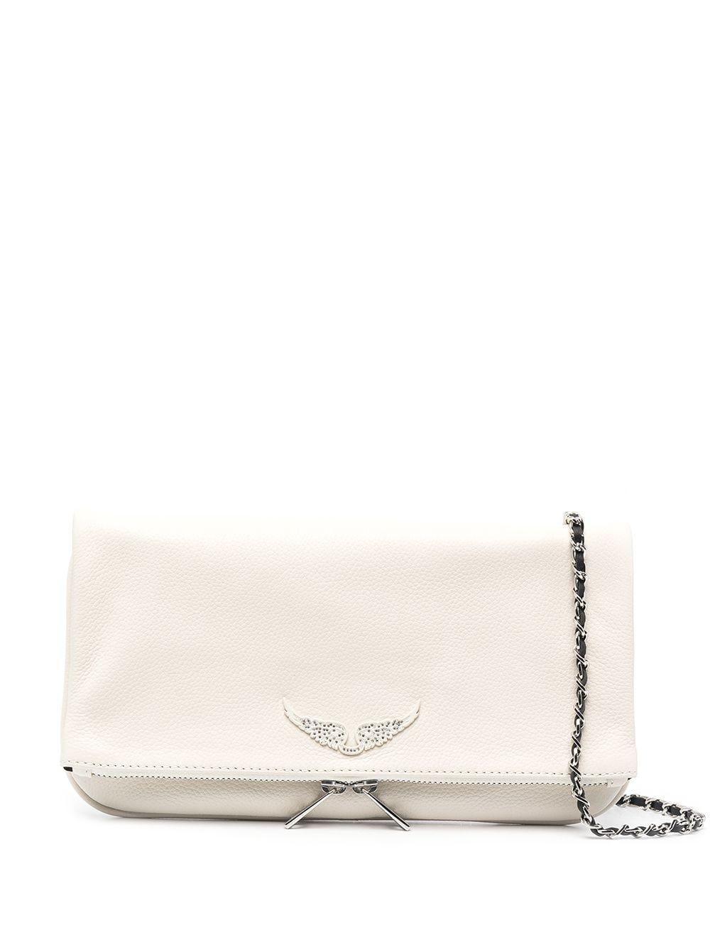 Zadig & Voltaire Rock Leather Clutch Bag in White | Lyst