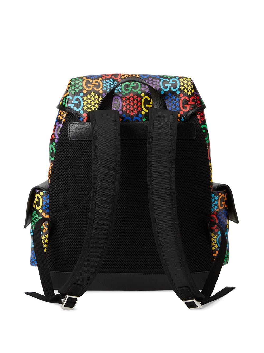 Gucci GG Psychedelic Supreme Medium Backpack Bag Black