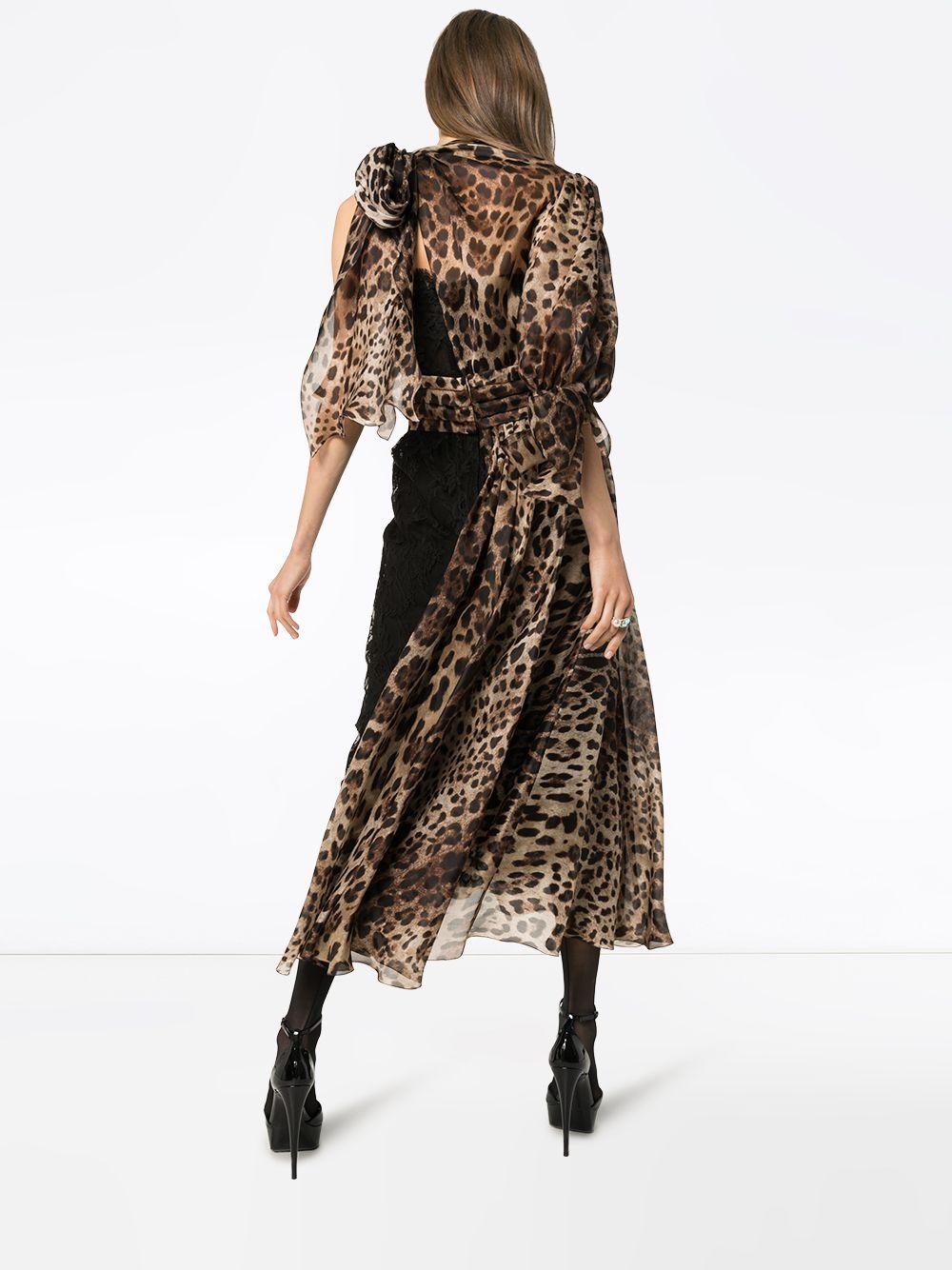 Dolce & Gabbana Paneled Lace Leopard Midi Dress in Black - Save 40% - Lyst