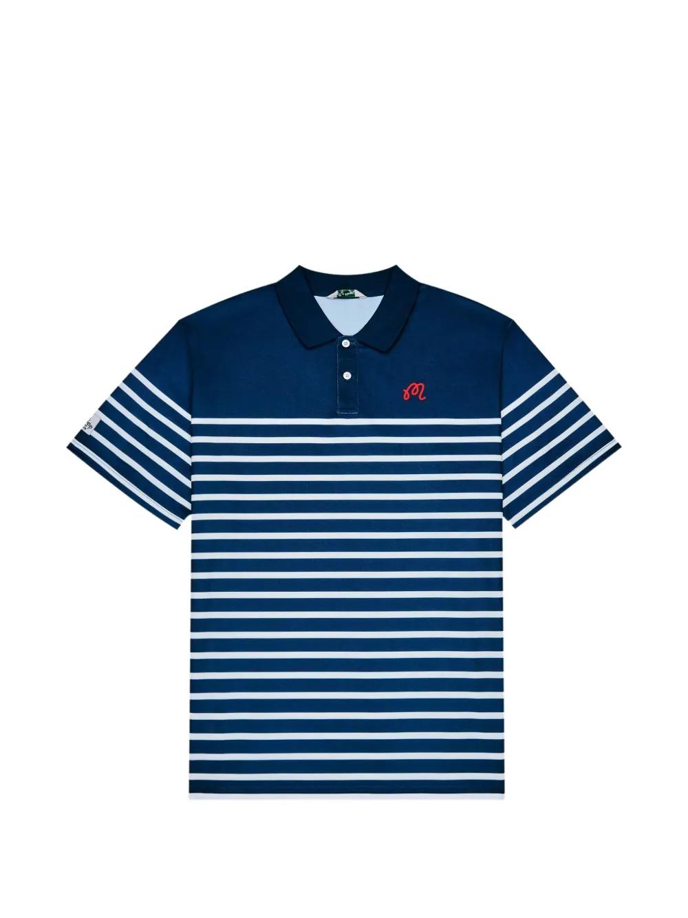 Malbon Golf Striped-Pattern Polo Shirt in Blue for Men | Lyst Canada