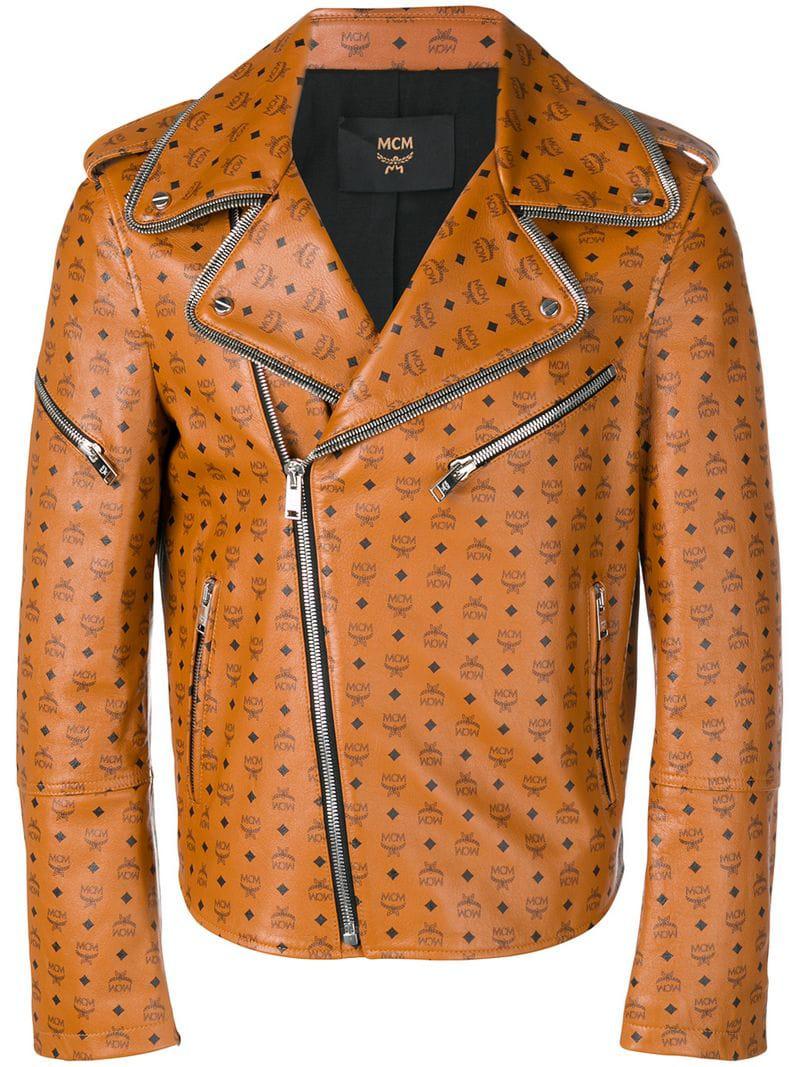 MCM All-over Logo Print Jacket in Brown for Men | Lyst