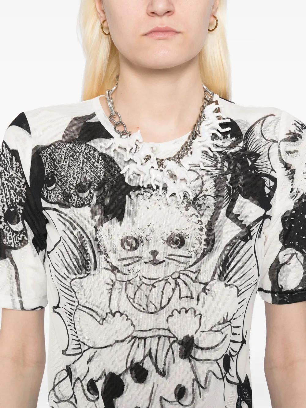 Chopova Lowena Cat Consort Short-Sleeved Top in White | Lyst
