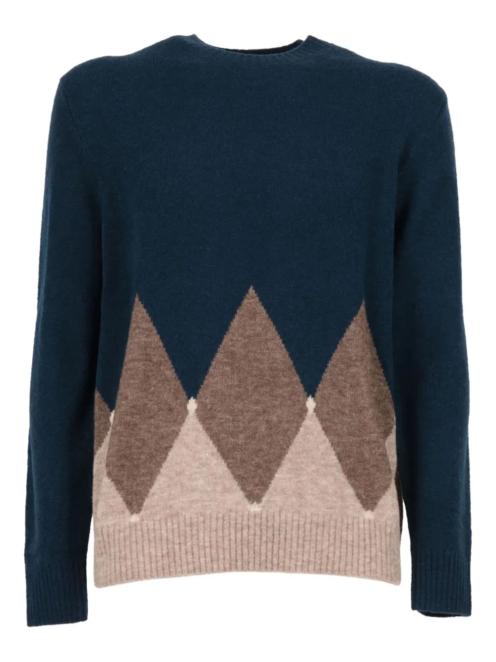 Ballantyne Diamond-Pattern Crew-Neck Sweater in Blue for Men Lyst UK