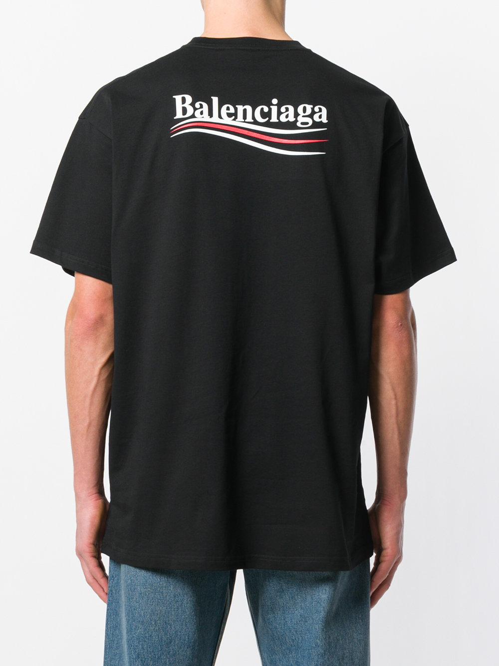Balenciaga Oversized Logo-print Cotton-jersey T-shirt in Black for Men |  Lyst