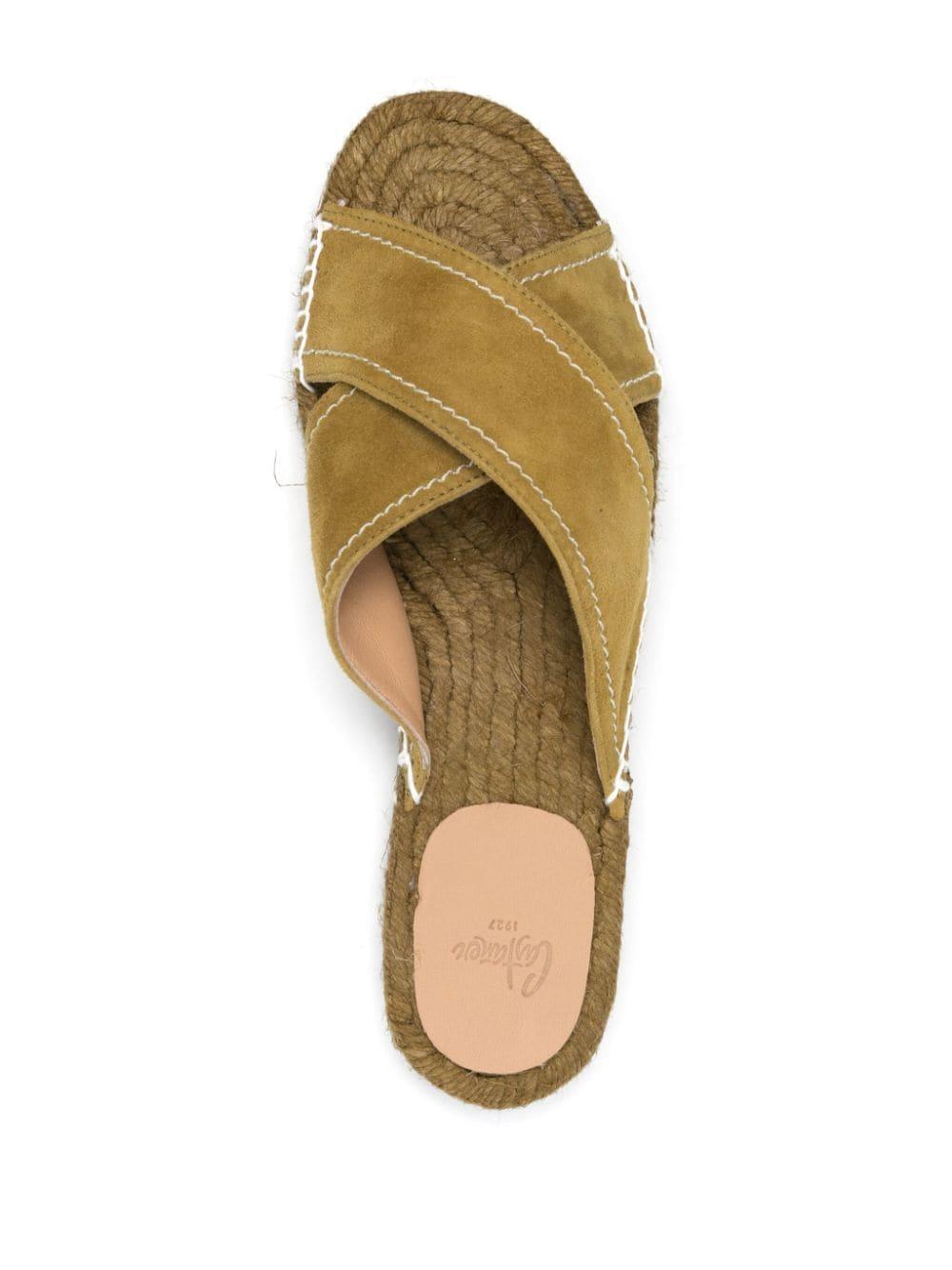 Castaner Crossover straps Suede Espadrilles in Metallic Lyst UK