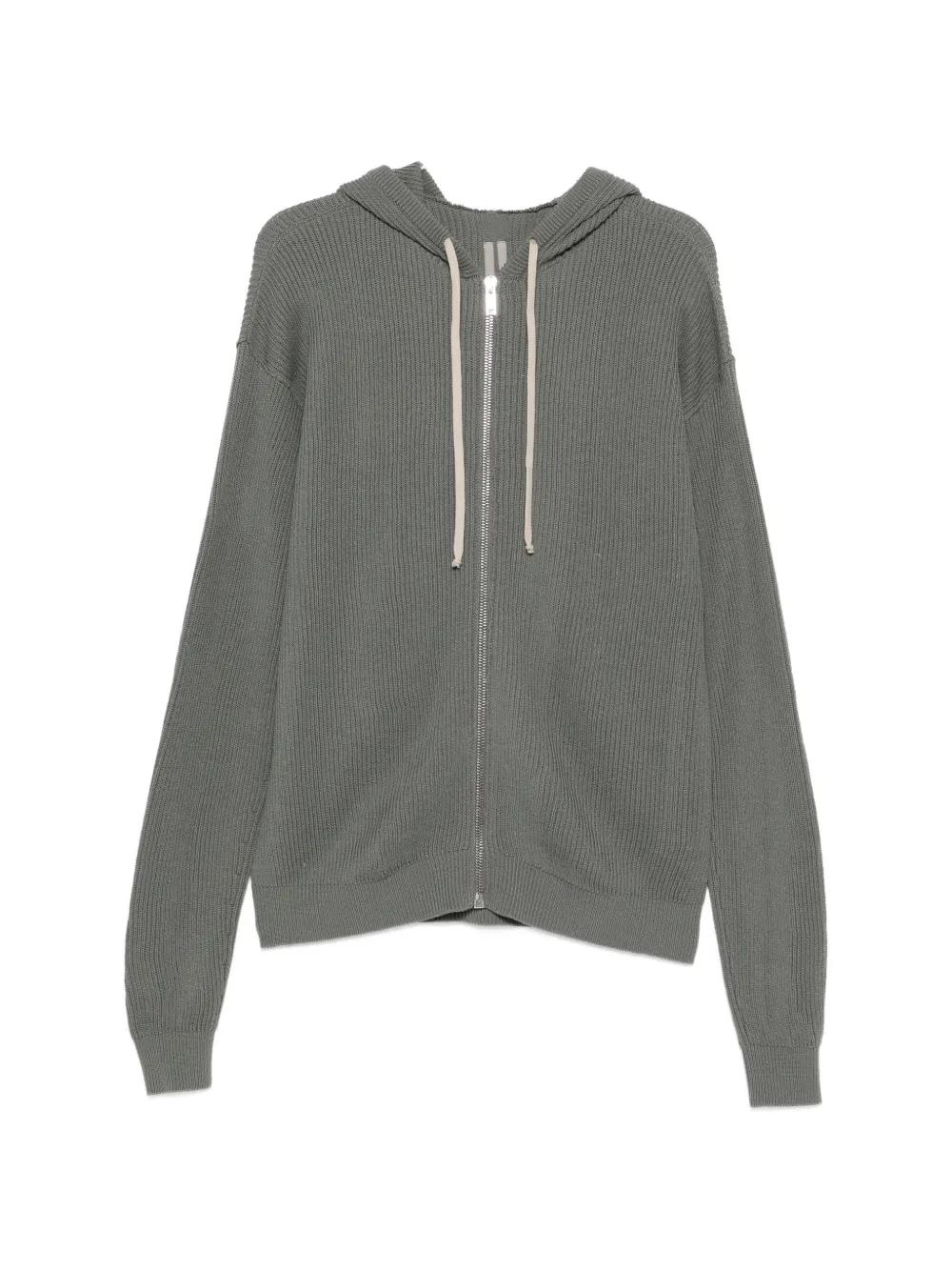 Rick Owens Hooded Zip-Up Cardigan in Gray for Men | Lyst