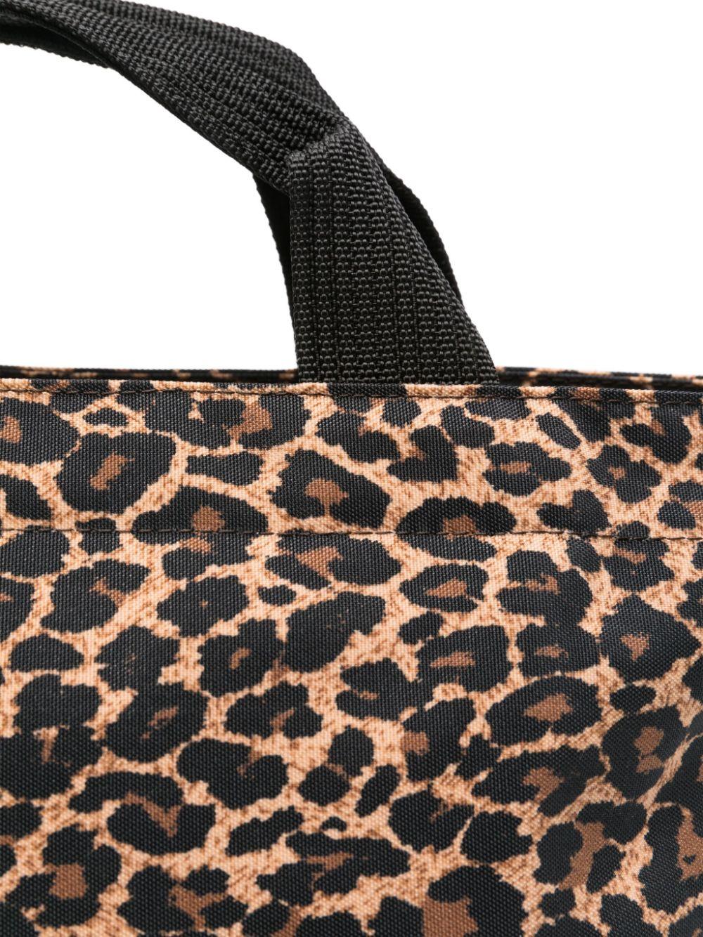 Herve Chapelier Medium Leopard-Print Tote Bag in Black | Lyst