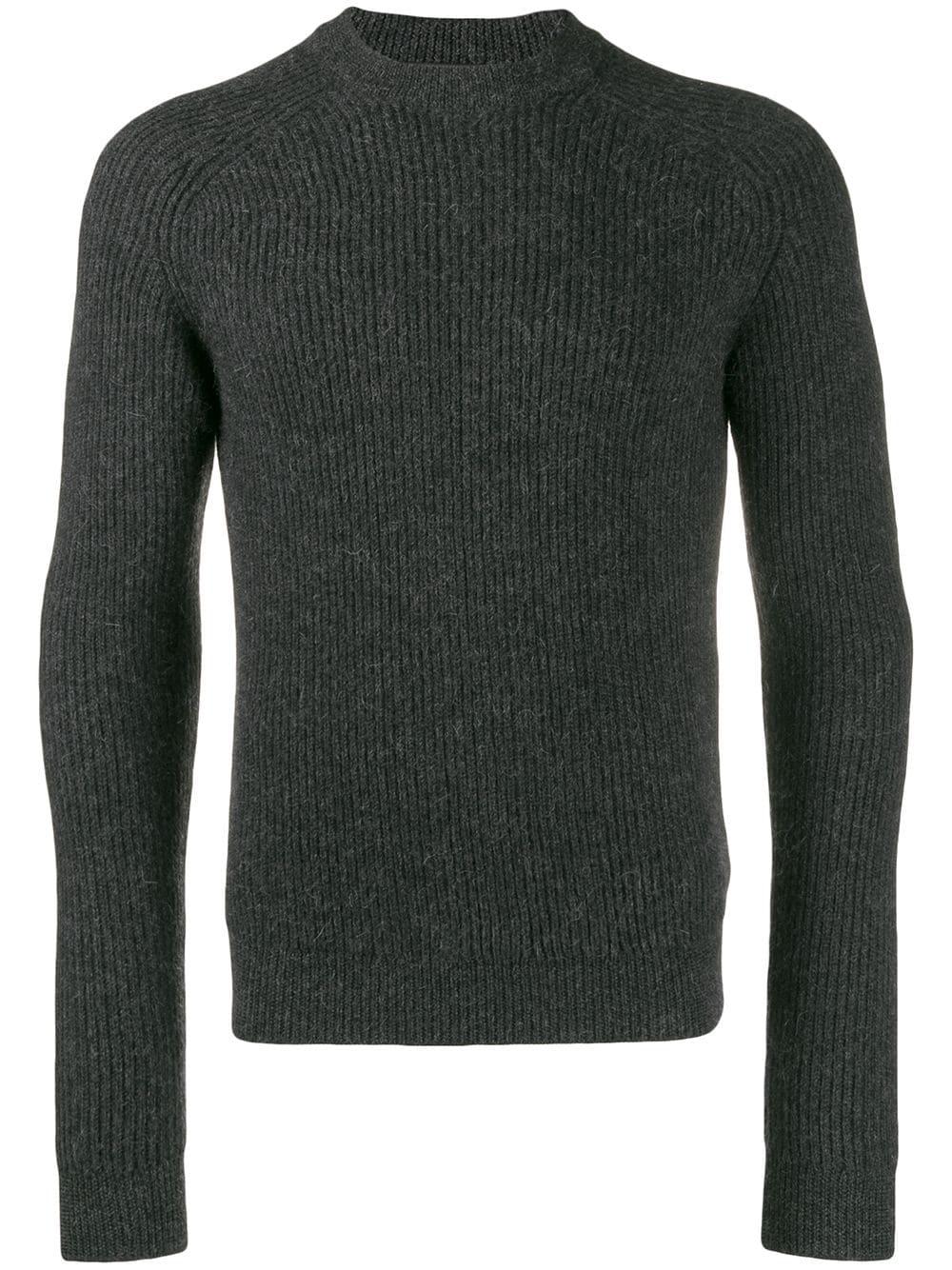 Prada Wool Ribbed Knit Sweater in Grey (Gray) for Men - Save 7% - Lyst