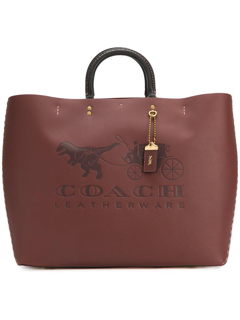 COACH Rogue Tote 38 in Red | Lyst