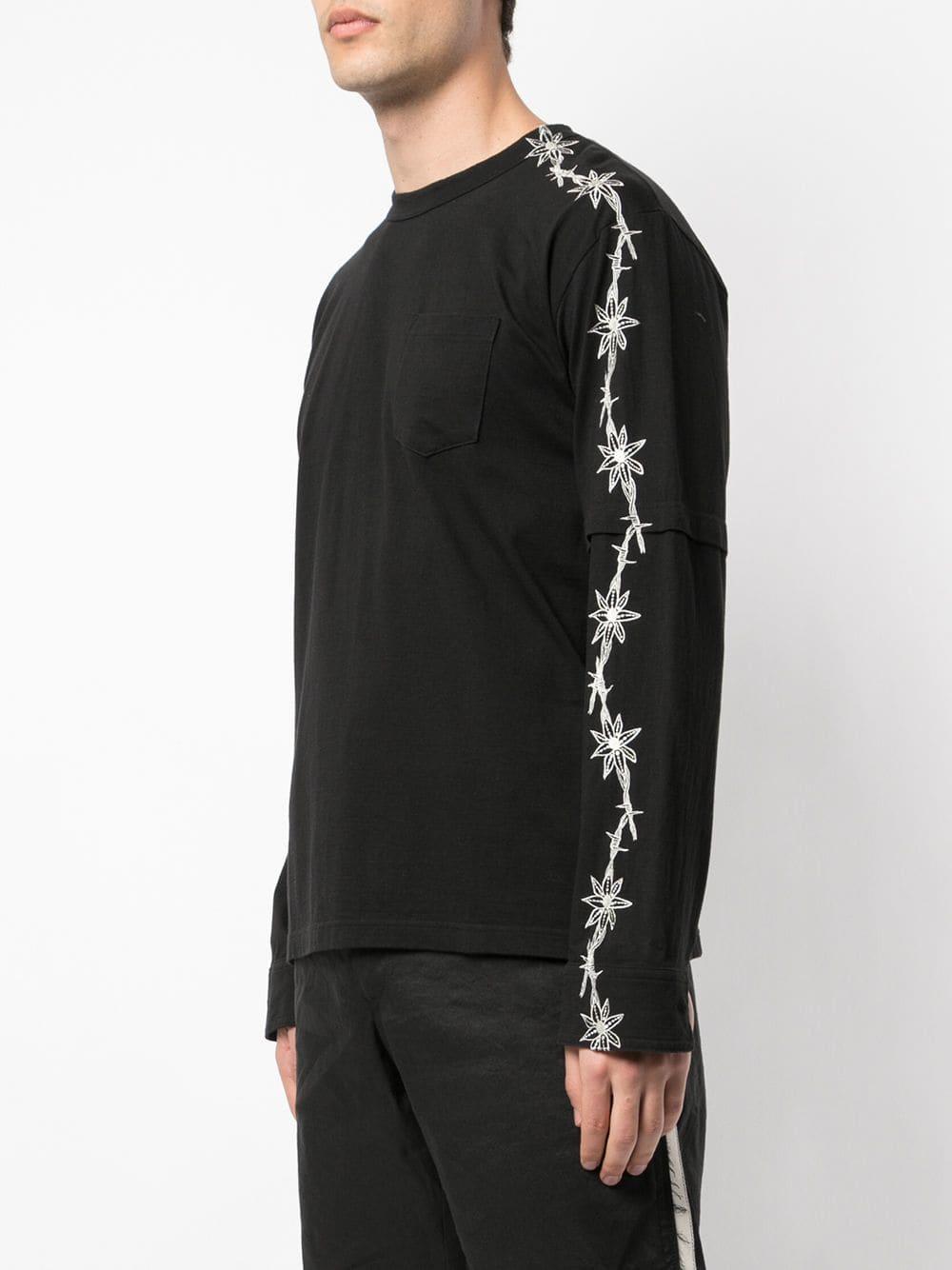 Sacai Cotton Layered T-shirt in Black for Men - Lyst