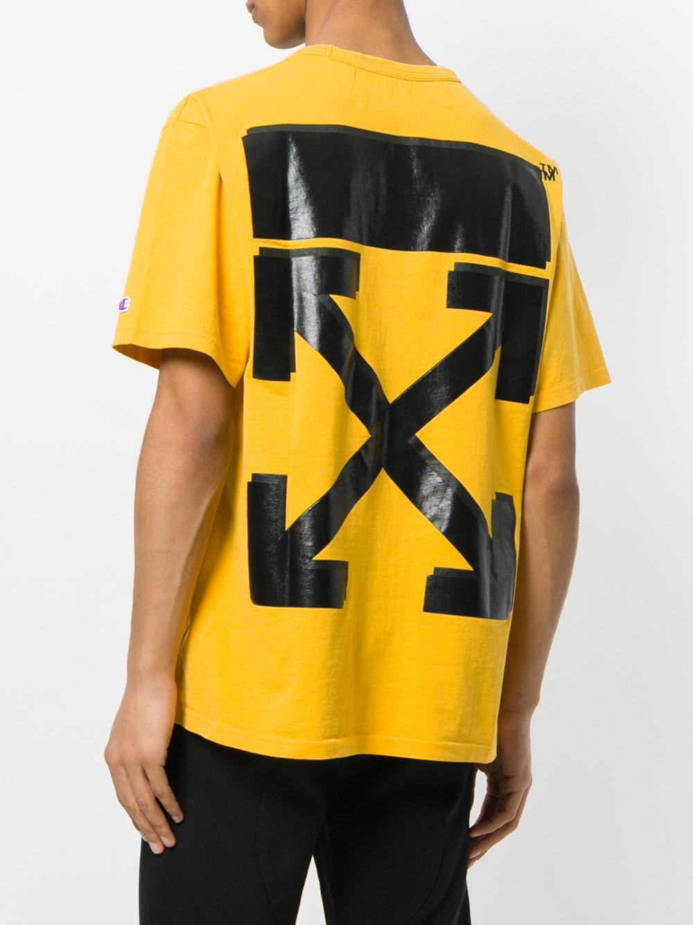 Off-White c/o Virgil Abloh Cotton X Champion Arrows T-shirt in Yellow ...