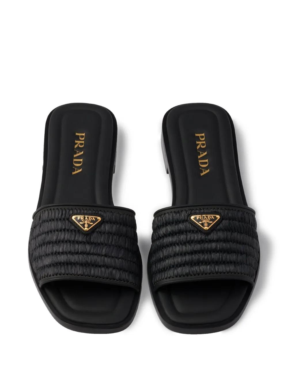 Prada - Black Rubber Pool Slide | Mitchell Stores