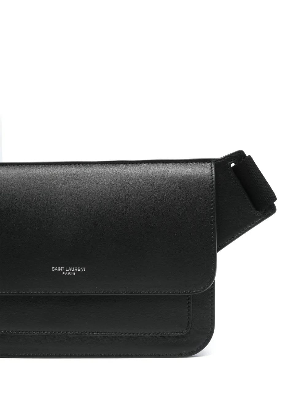 Saint Laurent レザー ファニーパック ボディバッグ ブラック メンズ Saint Laurent ベルトバッグ、ウエストバッグ、ファニー