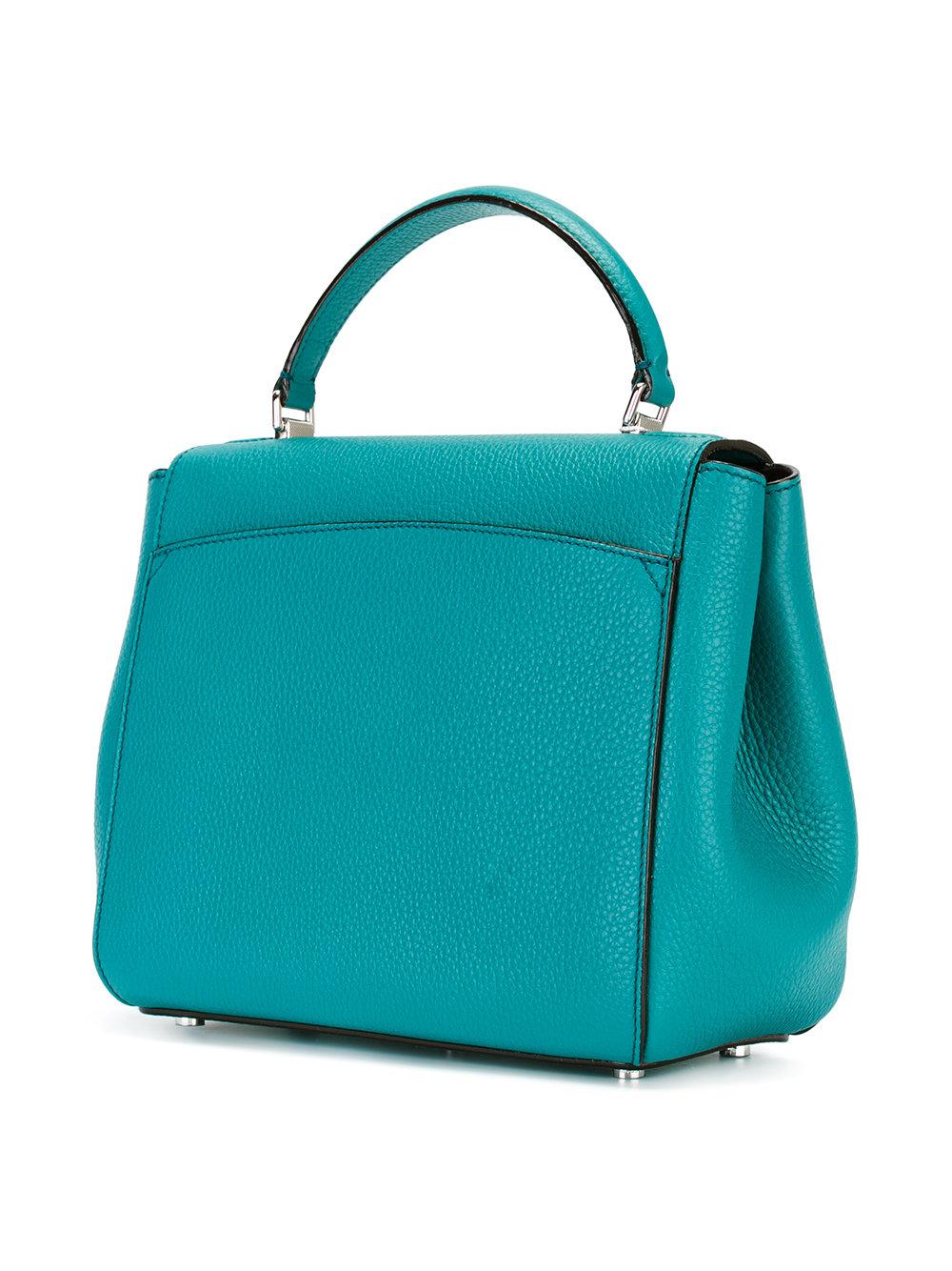 Bally Leather Flip Lock Tote Bag in Blue - Lyst