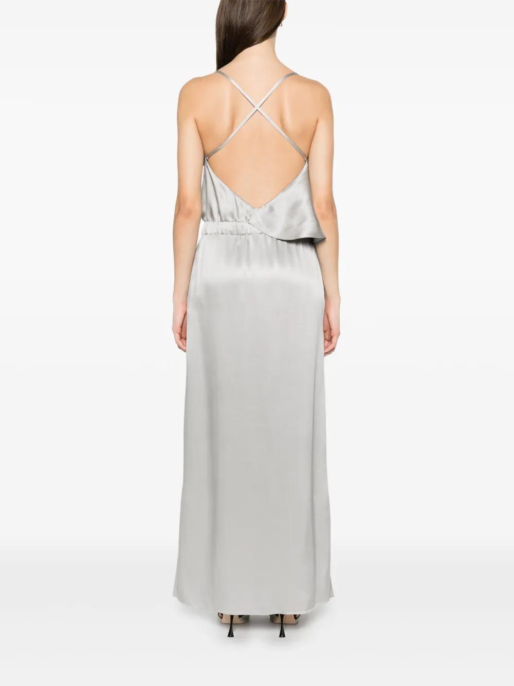 giorgio armani white silk long dress Giorgio Armani Double Silk Satin Spaghetti-Strap Maxi Dress