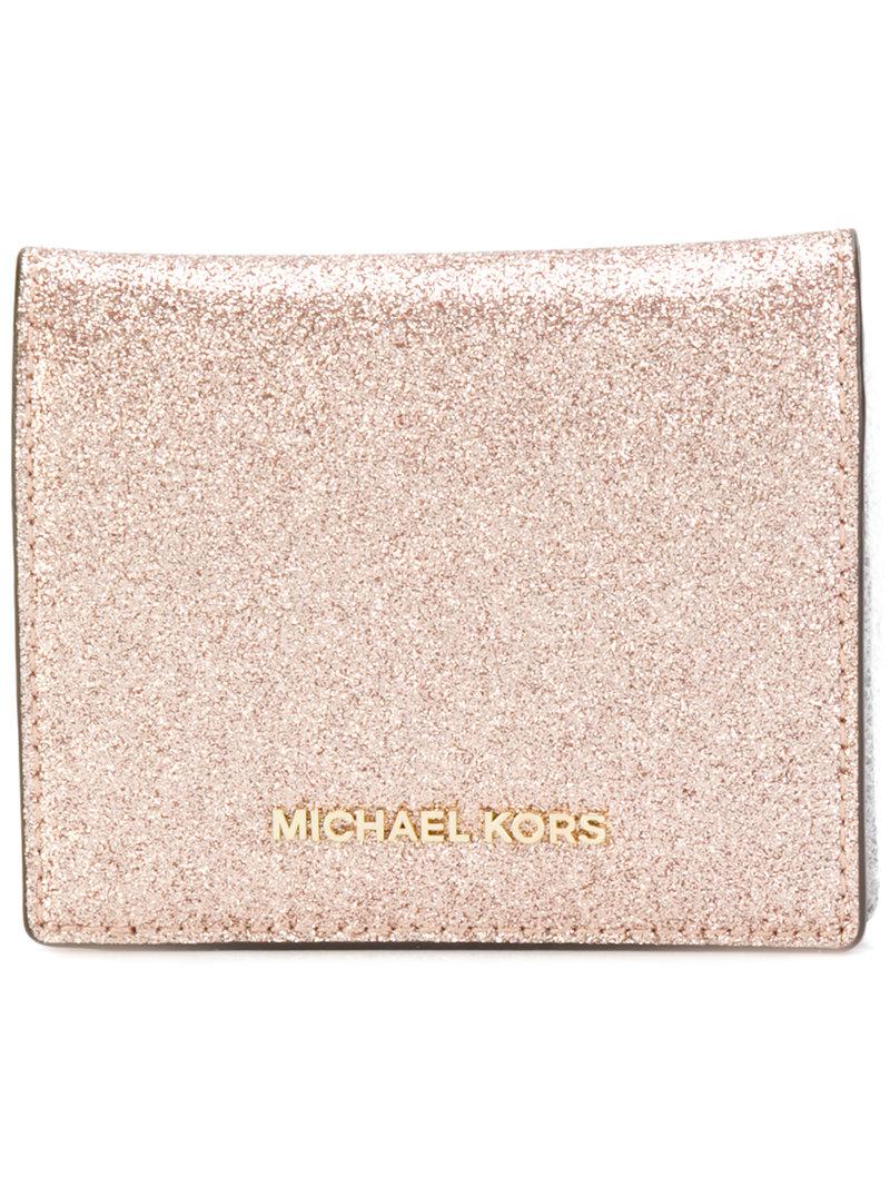 michael kors pink glitter wallet