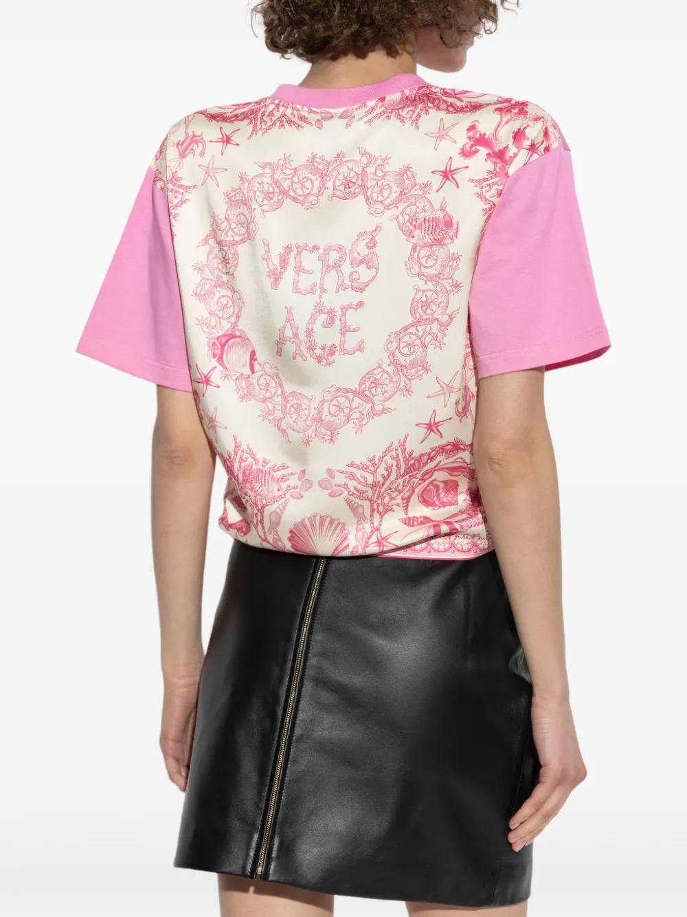 Versace T-Shirt Made Of Combined Fabrics in Pink Lyst UK