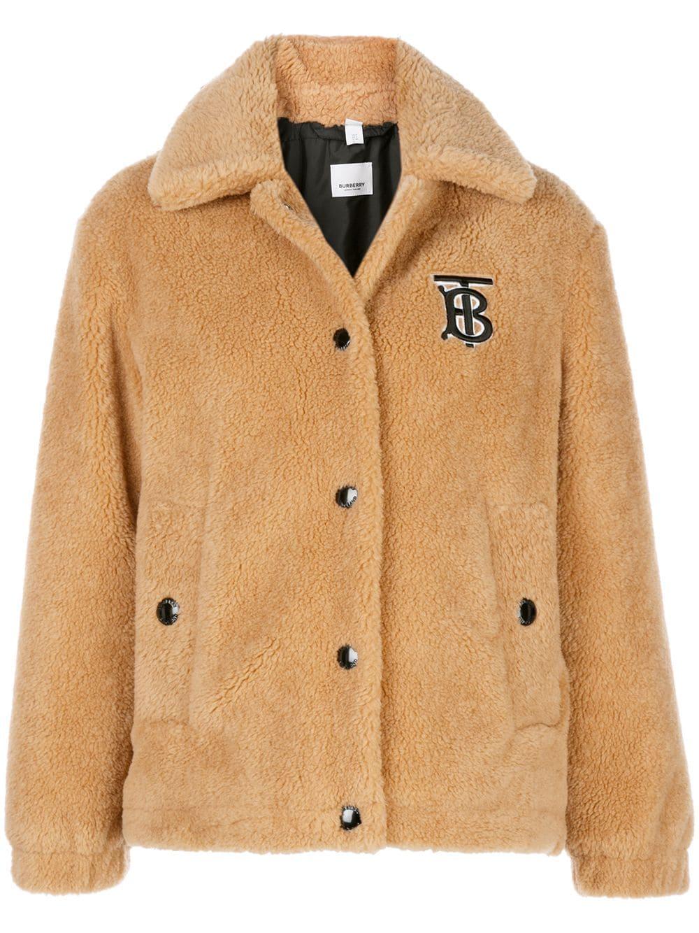burberry monogram motif fleece jacket