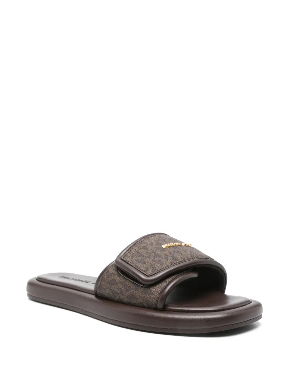 Michael Kors Suki Slides in Brown | Lyst