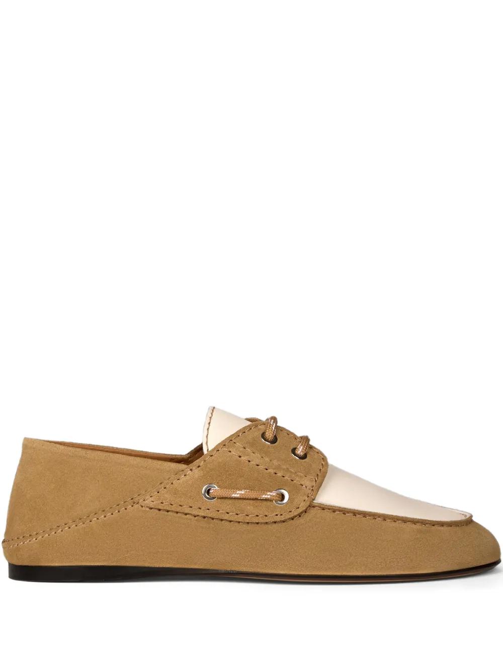 Sandro Two-Tone Lace-Up Loafers in Brown | Lyst display picture 1