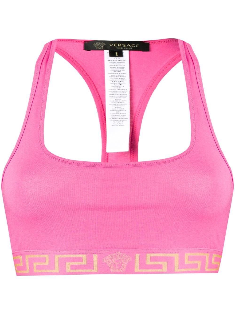 Versace Greca Border Sports Bra in Pink