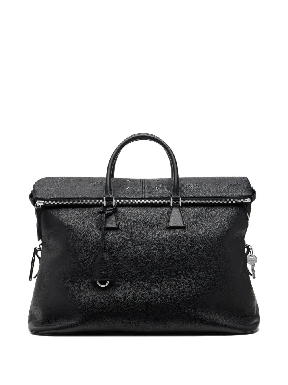 Maison Margiela Xl 5Ac Zip Leather Tote Bag in Black | Lyst