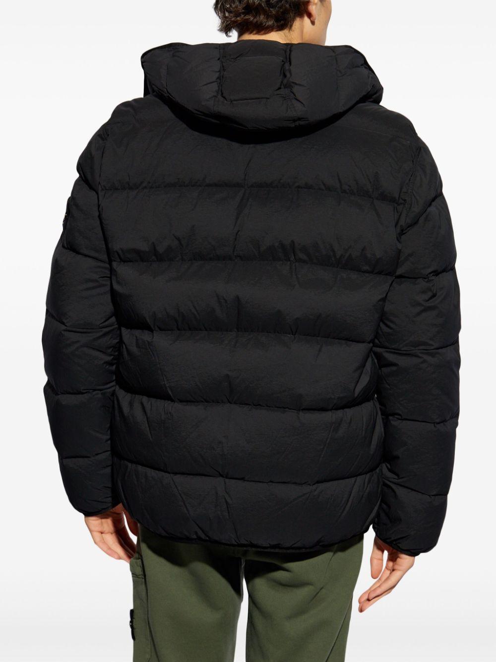 Stone Island メンズ ブラック フーデッド パデッドジャケット ジャケット