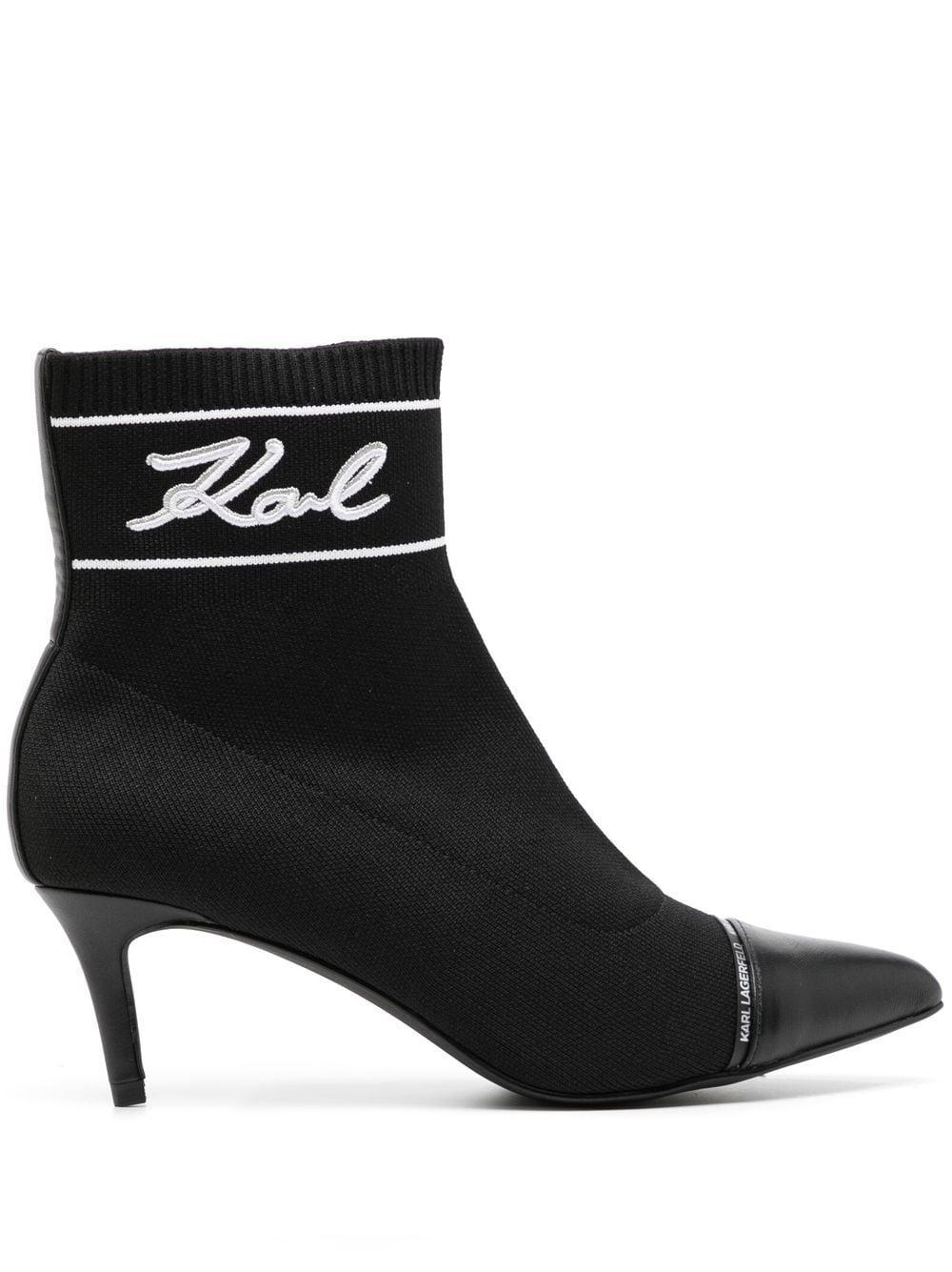 Karl Lagerfeld Pandara 60mm Ankle Boot in Black | Lyst