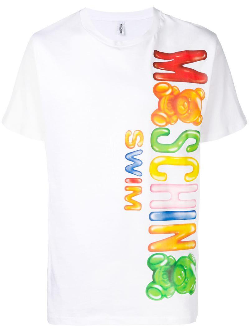 Moschino Cotton Gummy Bear Logo T-shirt in White for Men | Lyst