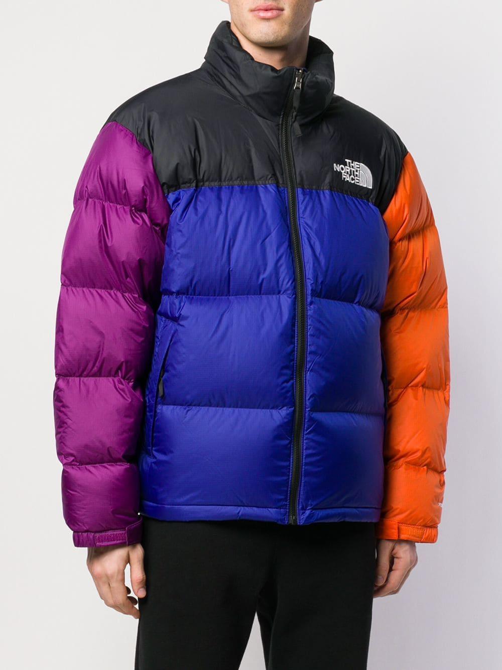 multi coloured north face jacket