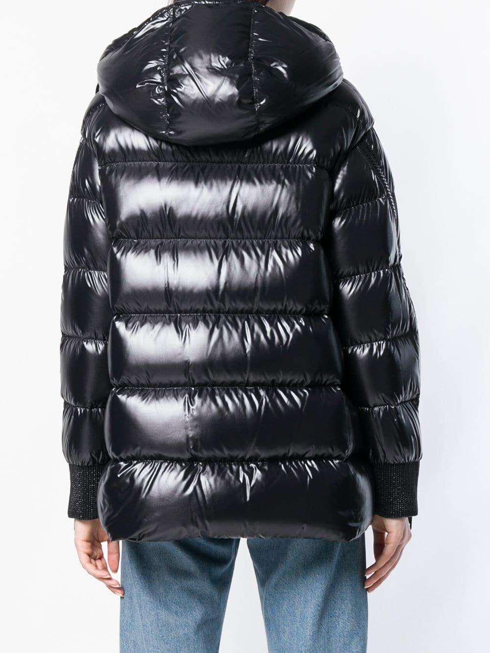 Moncler Liriope Shiny Puffer Jacket in Black | Lyst