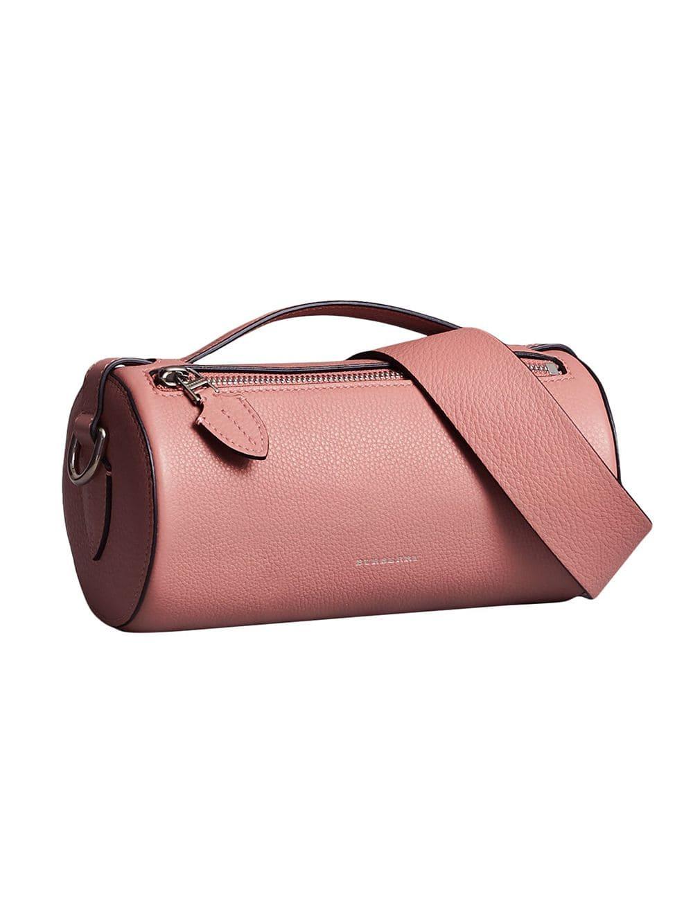 Burberry The Leather Barrel Bag in Pink | Lyst